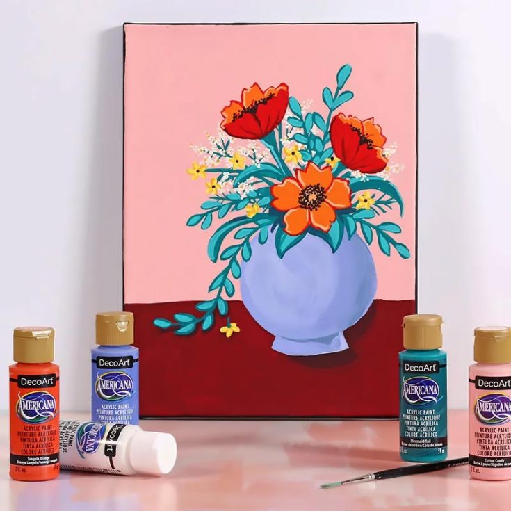 If you have yet to notice, we love our flowers. So why not try this painting out? It is a beautiful vase with many different types of flowers in it. Try it out for yourself!