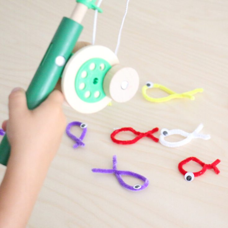 Go fishing indoors with a pipe cleaner fishing game. Craft colorful fish and use magnets attached to pipe cleaner fishing rods to catch them, providing hours of fun for kids.