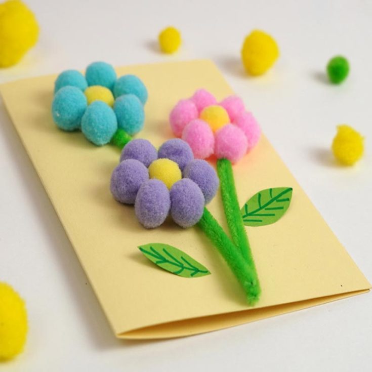 Check out this super-fun DIY card project that will leave her speechless! Isn&rsquo;t it so cute? It&rsquo;s amazing how simple decor like pom poms can mesmerize a regular gift. Let your creativity soar as you personalize the card with heartfelt messages and doodles just for Mom.