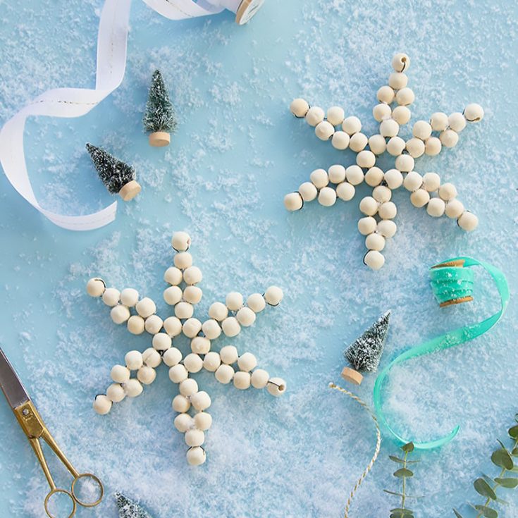 DIY Wood Bead Snowflake Ornament