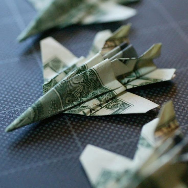 Perhaps you're looking for something much more impressive or cooler. How about this F-18 fighter jet origami? Although it is a more complex pattern, the tutorial shows how to fold a dollar bill into this unique fighter jet.