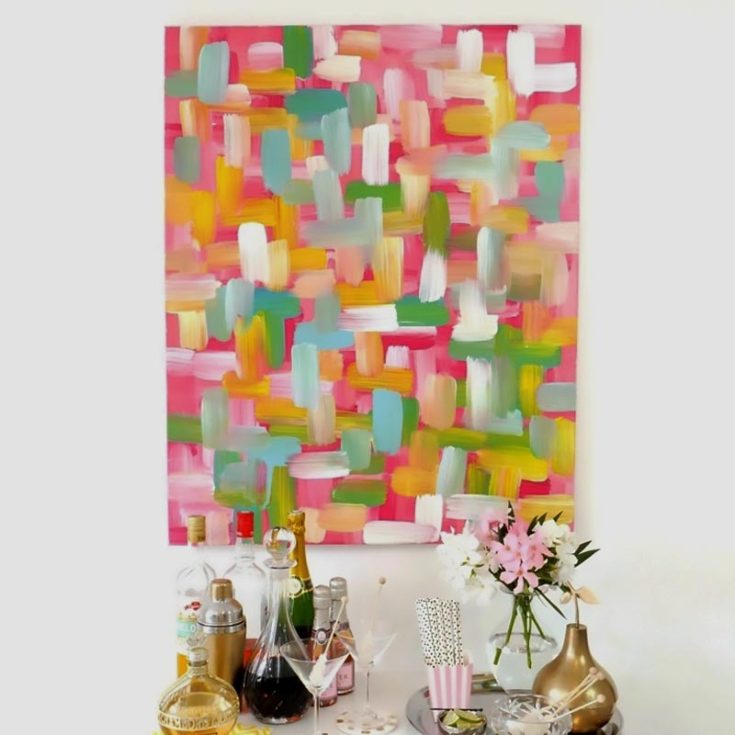 Let's try this Easy DIY Wall Art. It brightens your home with its beautiful colors. Not to mention, its overlapping strokes add depth to the whole painting.