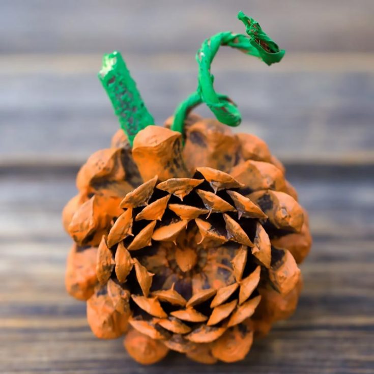 Did you know pinecones can be transformed into pumpkin look-alikes, too? Just make your stem, and viola, you have your pumpkin! We love how this craft uses a pinecone to make it more natural.