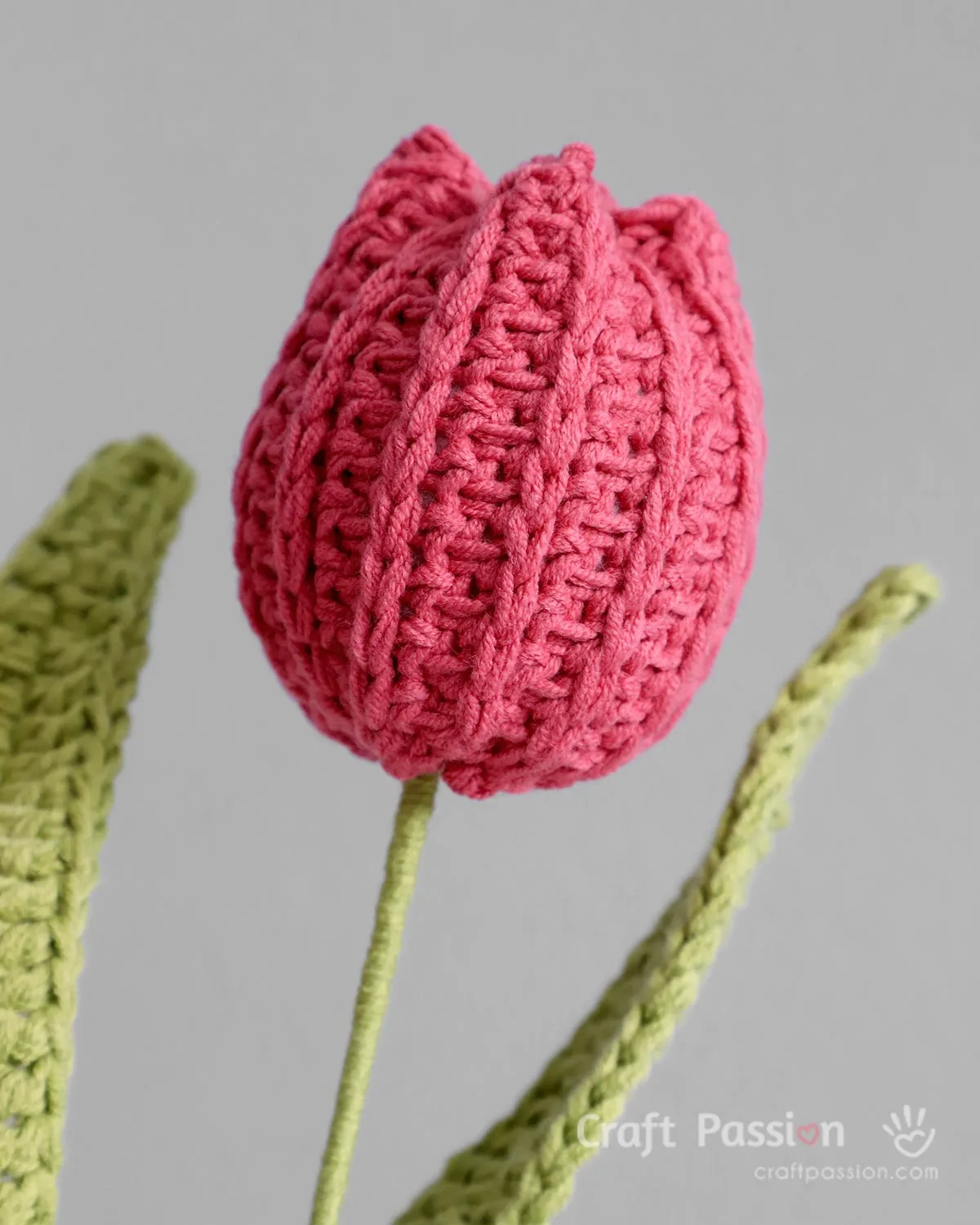 Free crochet tulip pattern to make heartwarming gifts for friends and loved ones. It's an easy crochet pattern for beginners and crocheter of all skill level.