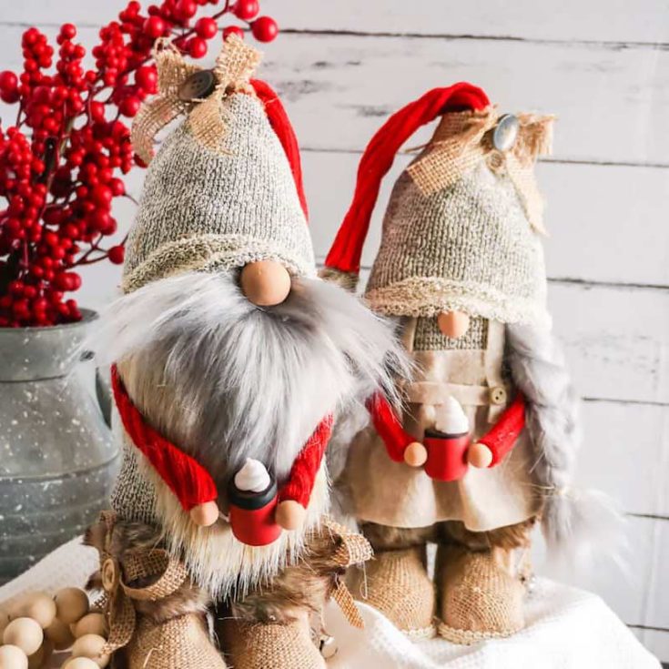 These cozy farmhouse gnomes come complete with boots, aprons, and coffee cups! They&rsquo;re the perfect addition to your patio or mantle, bringing a warm and inviting vibe to your gatherings.
