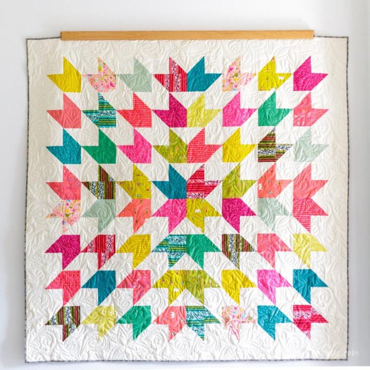Can&rsquo;t get enough of beginner-friendly star quilt patterns? Brace yourselves as you&rsquo;re bound to fall head over heels for this Fancy Star quilt design! This colorful pattern combines ease and elegance, and the starry design creates a stunning visual effect. With a simple 4&rdquo; border, this queen-size quilt finishes at 88&rdquo; x 88&rdquo;. However, if you prefer borderless, it will be approximately 80&rdquo; x 80&rdquo;.