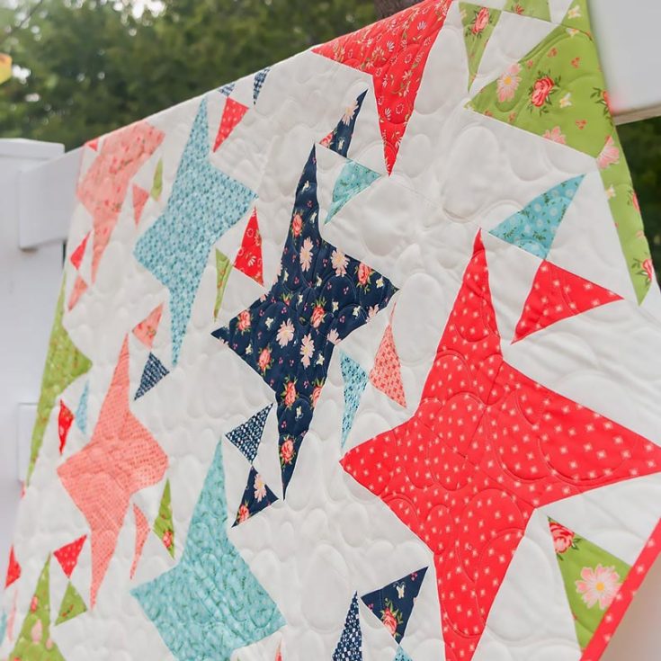 Don't you love how calming the hues are in this quilt design? It brings the colors of the garden to your home decor! This beautiful piece has step-by-step instructions for making a 52 &frac12;" x 65 &frac12;" quilt using triangle paper for fast and accurate HST piecing.&nbsp;