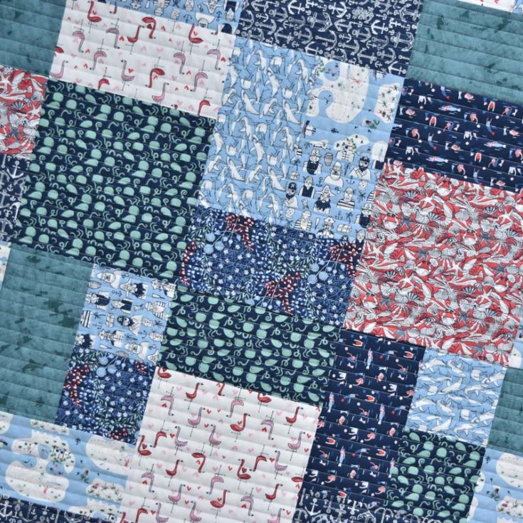 Check out this gorgeous, effortless design that uses an entire fat quarter with minimal leftover scrap! Isn't that amazing? This pattern is great for larger-scale fabrics and prints, and it's versatile. Though this quilt measures approximately 70" x 90", you can always upsize it by adding more FQ pieces!&nbsp;