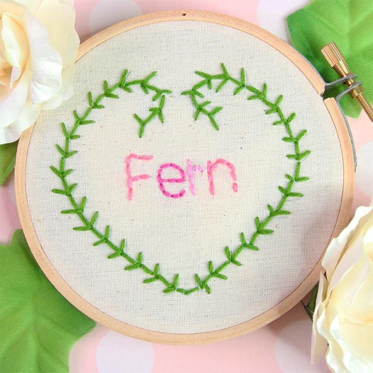 Fern stitches are beautiful delicate stitches for, you guessed it, fern leaves! They also make lovely borders for monograms and smaller designs.