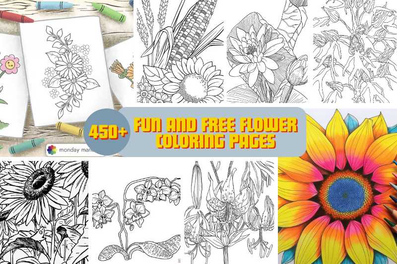 450+ Fun and Free Flower Coloring Pages