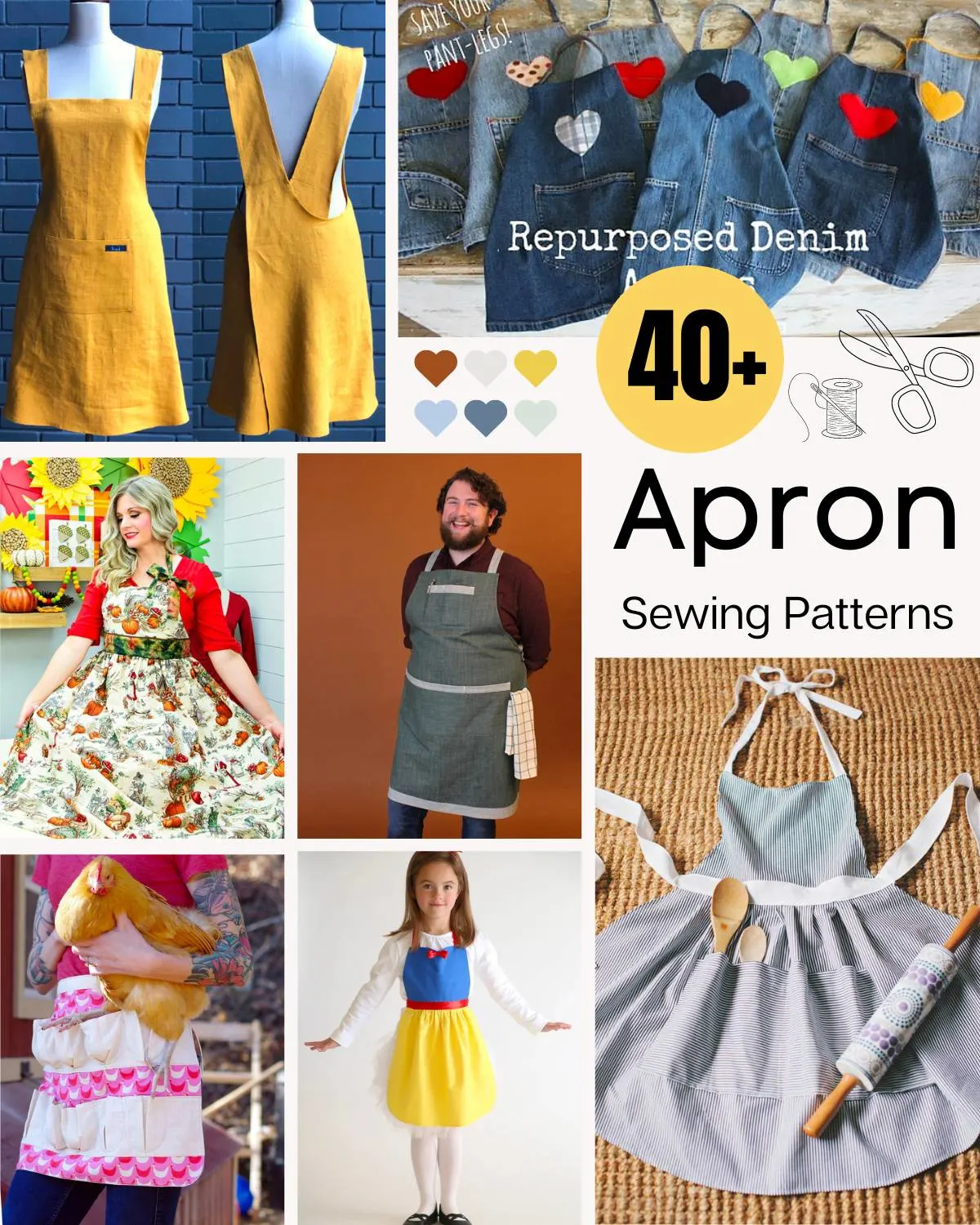 You Pick the Colors / Original Egg Apron / 8 Sizes to Pick 