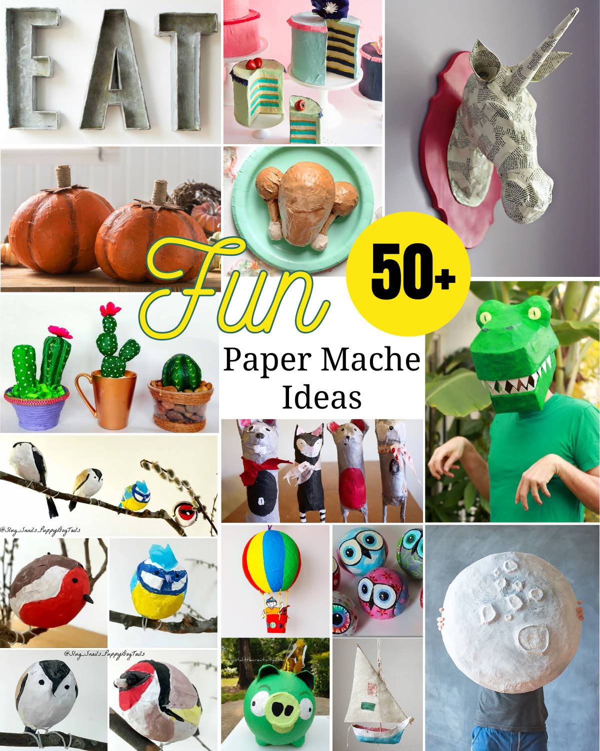 Get inspiration from the nostalgic craft of paper mache with this list of fun DIY paper mache ideas. This isn't a craft for just children, it's for adults too!