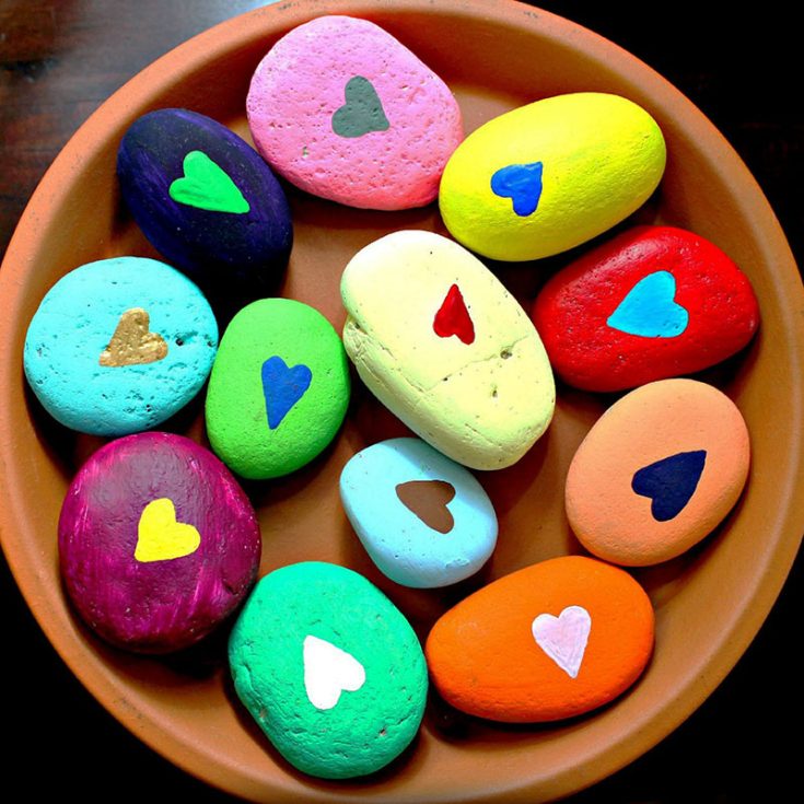happy rocks beginner rock paintings