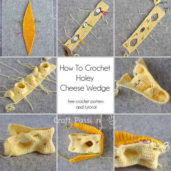how to crochet holey cheese wedge