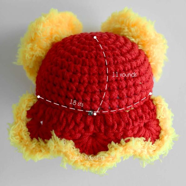 how to crochet lion dance amigurumi - attaching the cape