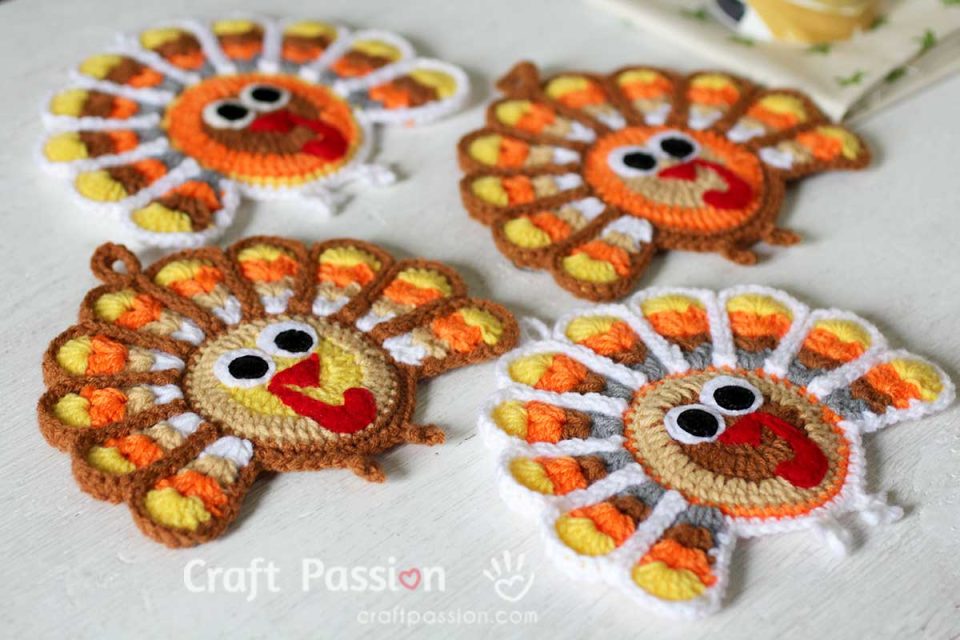Turkey Coasters Free Crochet Pattern Craft Passion