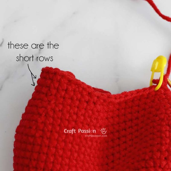 Continuing the main round after completing the short-row section