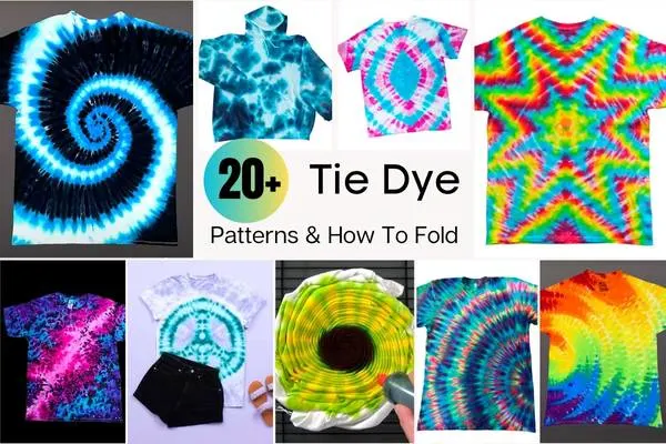 25 Free Tie Dye Patterns and Folding Techniques