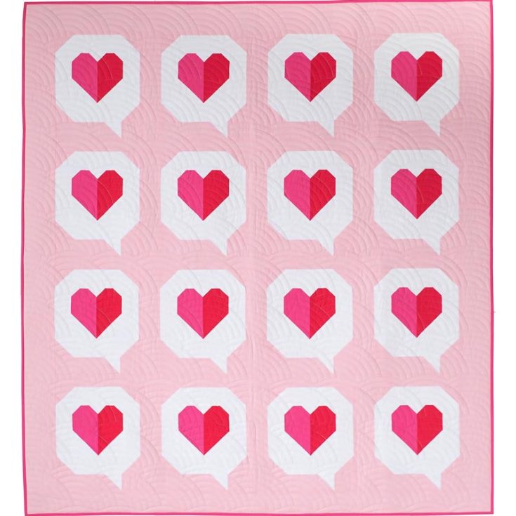 Here&rsquo;s a design that takes a modern look to a classic pattern. These little heart message bubbles are adorable and inspired by text messages from your loved ones. It&rsquo;s beginner-friendly and a quick sewing project. The finished size of this inexpensive quilt is 55&rdquo; x 61&rdquo;.