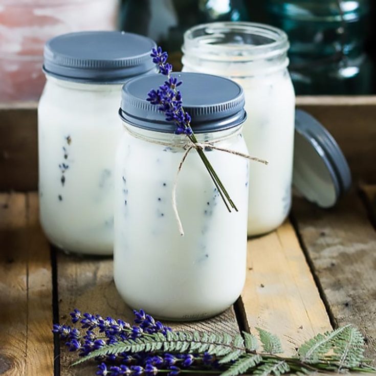 It smells so good here! Thanks to Patti from Hearth and Vine teaching us the steps to press a lavender into a mason jar ultimately preserving it. Let the sweet scents waft through the air as you light them up.
