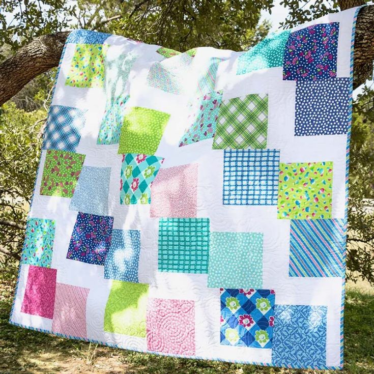 Check out Fat Quarter Shop&rsquo;s gorgeous layer cake tumble shortcut quilt! It&rsquo;s an amazing and straightforward pattern incorporating 10&rdquo; fabric squares that produce a vibrant and eye-catching quilt - perfect for summertime! The best part about this pattern is that it guides you into making 4 quilt sizes! They&rsquo;re available in: Lap (63.5&rdquo; x 63.5&rdquo;) Twin (63.5&rdquo; x 84.5&rdquo;) Queen (84.5&rdquo; x 84.5&rdquo;) King (105.5&rdquo; x 105.5&rdquo;)