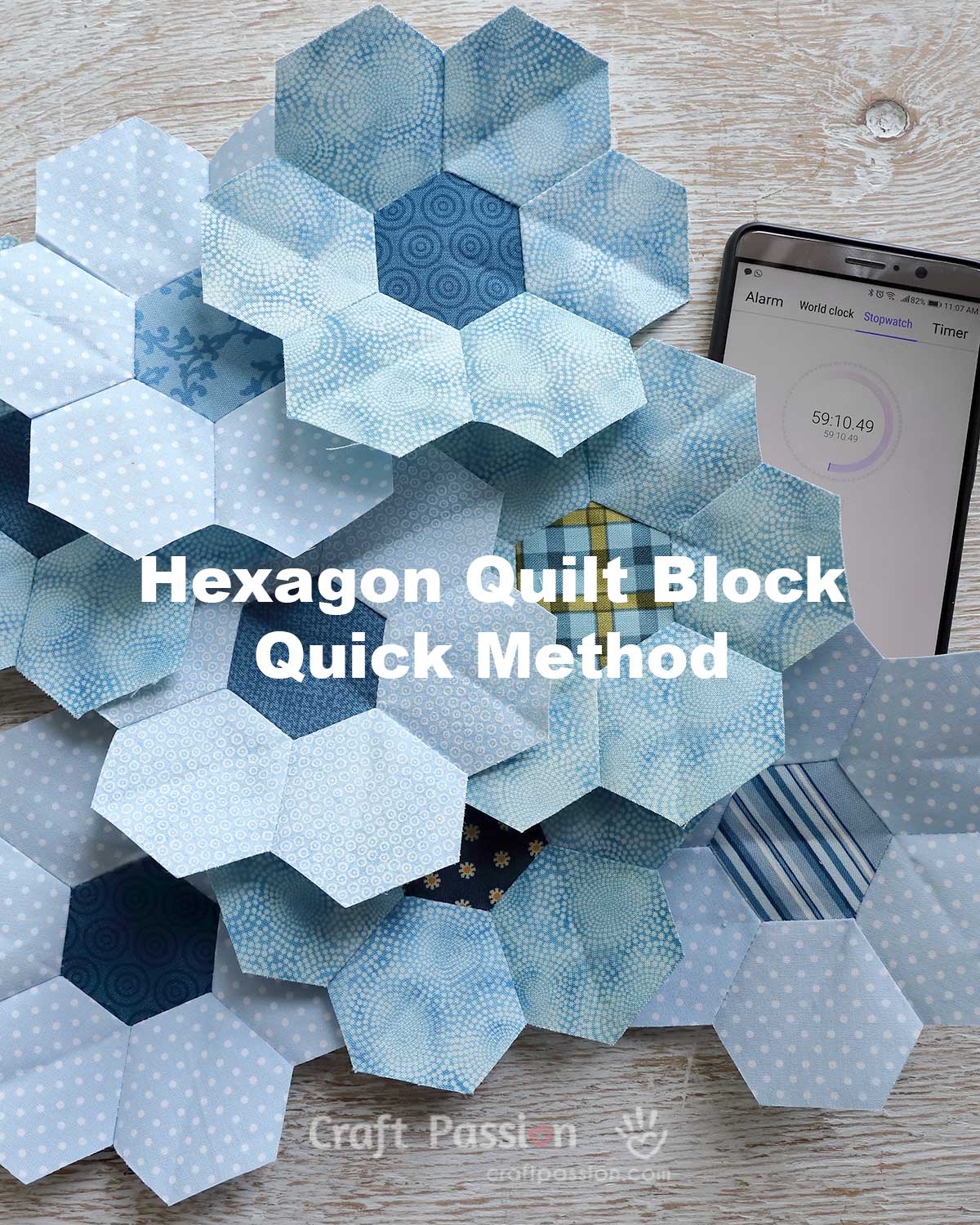 quick hexagon quilt block