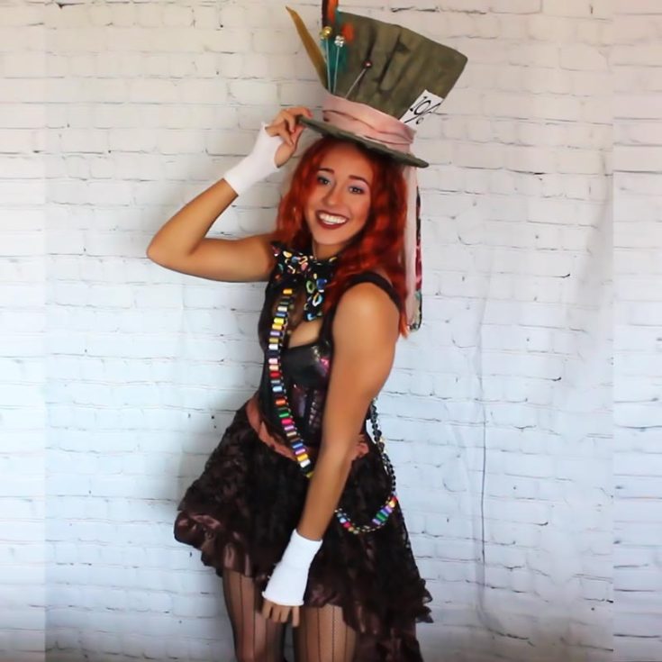 We love carnival-themed Halloween costumes so much that we must include this one! Isn't it creative? Though it's on the challenging side, it's still an Epic Mad Hatter costume to put on for Halloween.