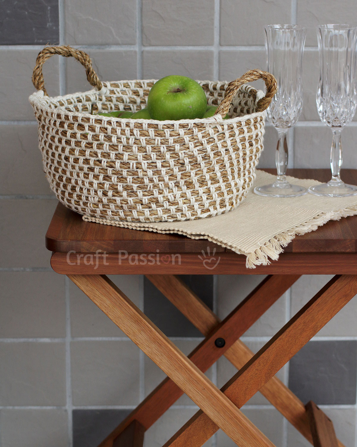 Make your own hemp basket with this crochet basket pattern & tutorial. Know basic crochet technique to complete it. It uses manila rope and yarn to build.