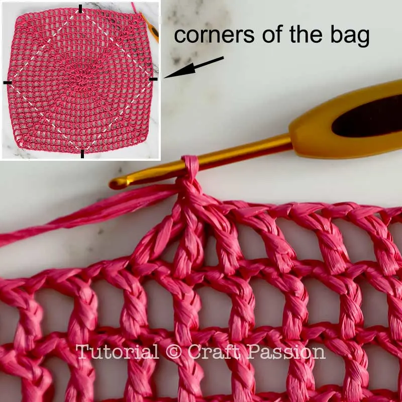 market bag corners crochet market bag's corners