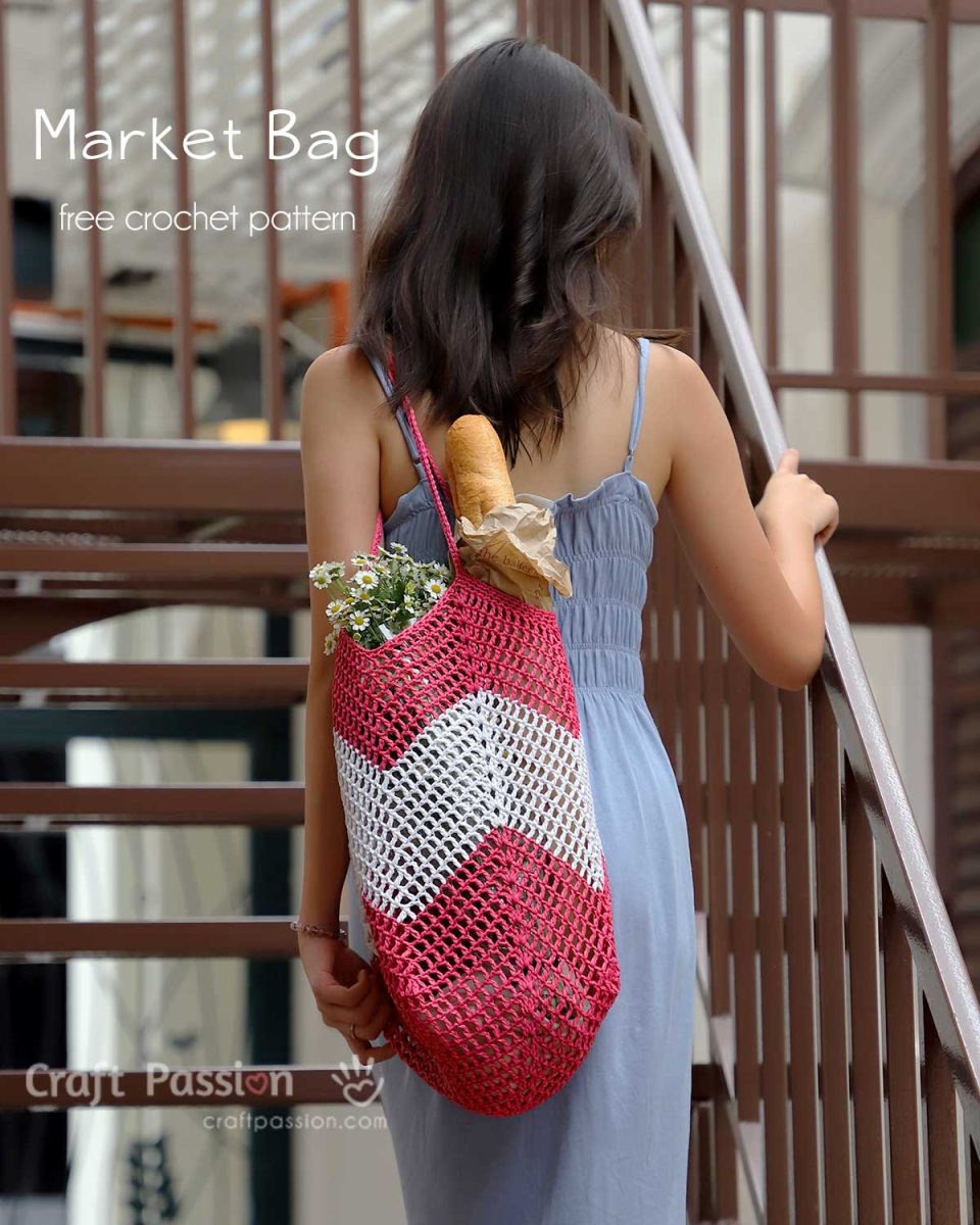 Crochet Market Bag / Mesh Bag Free Crochet Pattern • Craft Passion