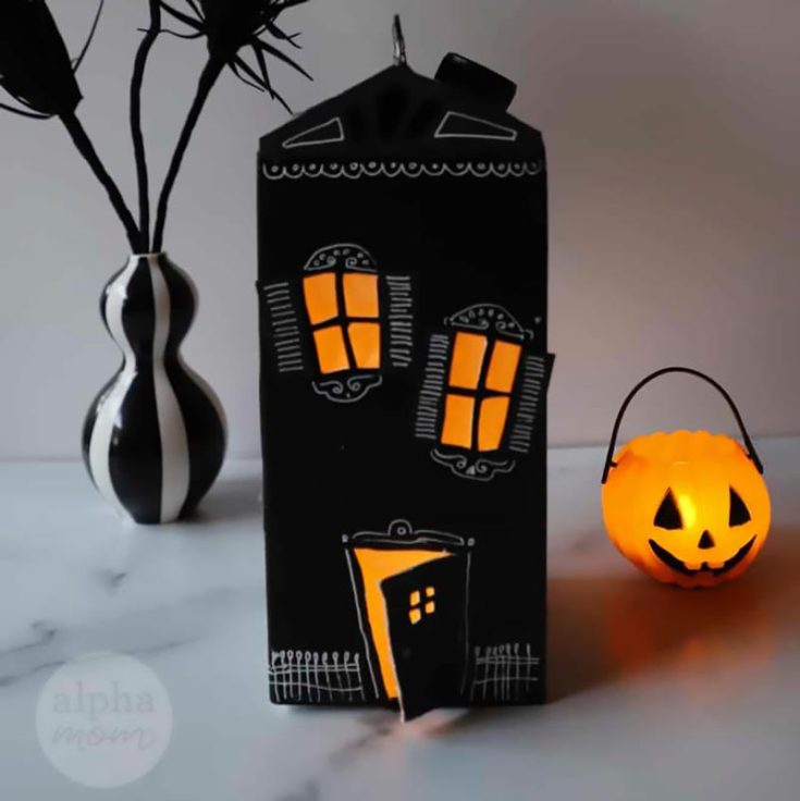 Build up the sinister aura using something as simple as a milk carton! Follow along the steps in the tutorial to learn how to transfer an old unwanted milk carton into a haunted house with gleaming lights!