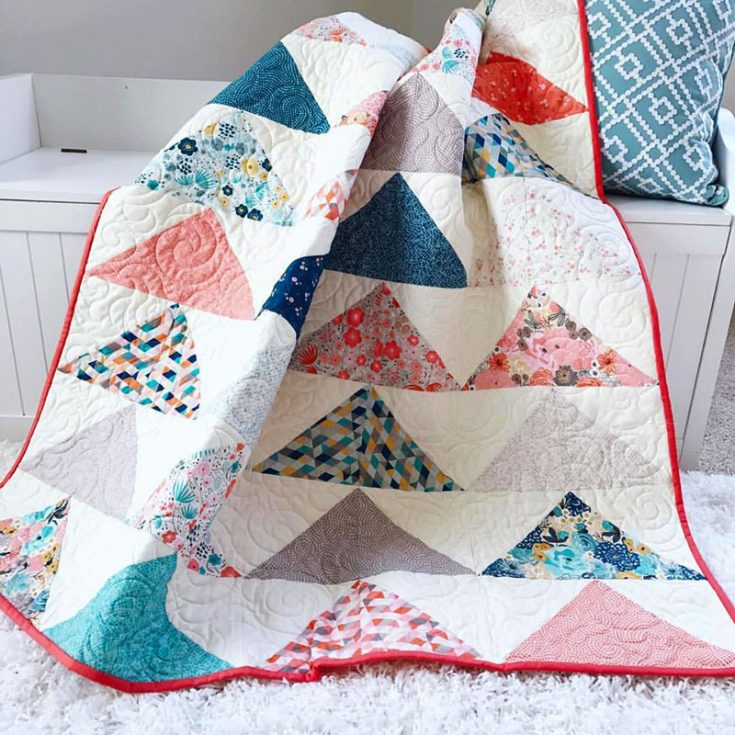 Here's another easy quilt pattern made of half-square triangles! It's about 80"x80" so you could construct it with any 10" stackers of your choice.
