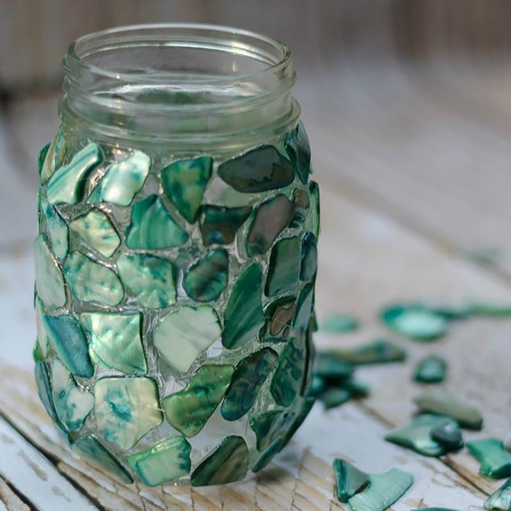 A mosaic is a pattern or image made from small regular or irregular pieces of colored stones, glass, or ceramic. It makes for a unique pristine look on any craft making it suitable for a craft like this!