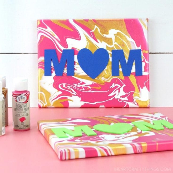 This art project craft is very simple to make and perfect for kids and adults alike to craft. Not only is it creative and unique, but each swirl of paint will leave your mom in awe of its beauty. With step-by-step instructions and some pouring paint, you, too, can make your mom's day with this adorable and sentimental gift.