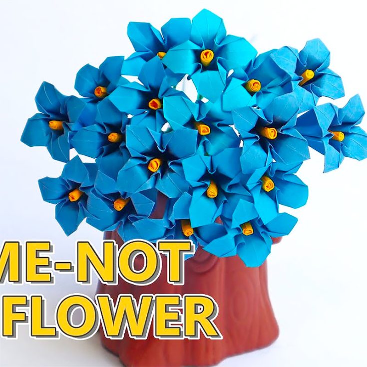 This forget-me-not origami flower is not a pure origami model. It requires the use of scissors, wires and glue. But the end results are regardlessly still too beautiful to not give it a go!