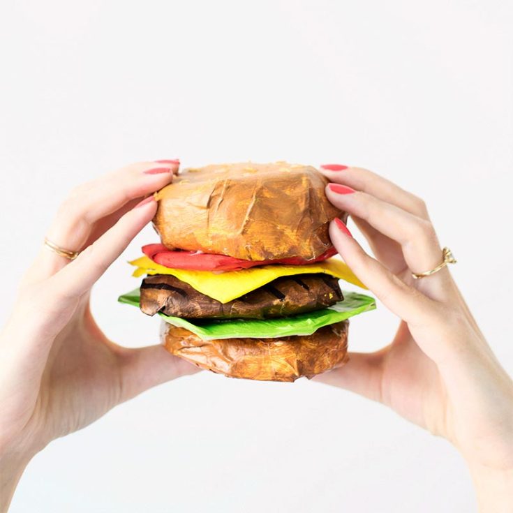 Find out how to make a set of paper mache hamburger and fries for yourself! Another fantastic food-themed craft for kitchen playtime.