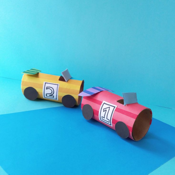 Ready, set, GO! Get ready to race with these speedy toilet paper roll race cars! Decorate the rolls with paint, markers, and stickers to create custom car designs. Add wheels made from bottle caps or cardboard cut into a circular shape, and let the races begin!