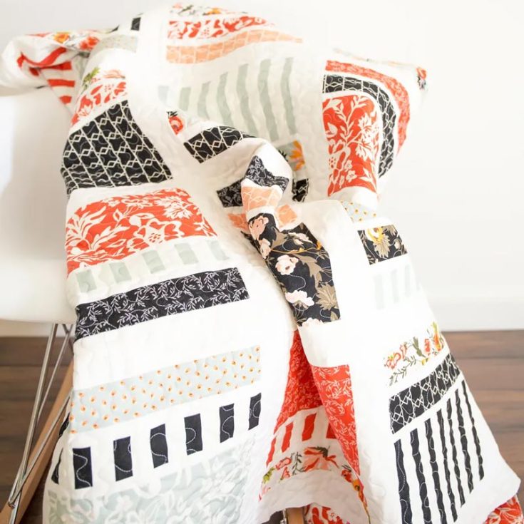 For those of you who prefer a minimalistic look with a clean background for your quilts, this Peaches and Cream quilt is just what you&rsquo;ll need. This 62&rdquo; x 62&rdquo; quilt design is so soft to the touch, and the peachy hues and creamy whites are also visually pleasing to the eyes! It&rsquo;s an excellent project for beginners and seasoned quilters to try, and it offers easy-to-follow instructions to help guide you.