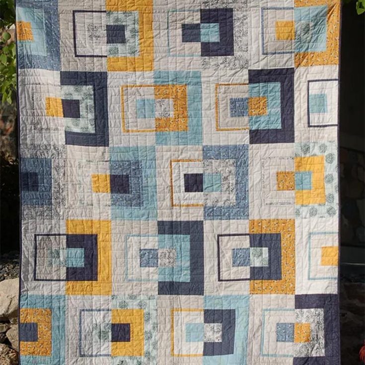Spice up your quilting game with this Picadilly Square quilt design! Standing at $12.00, this pattern uses a bold assortment of blocks and warm colors to make it visually exciting and pleasing to the eyes. The finished size is 70&rdquo; x 80&rdquo;.&nbsp;