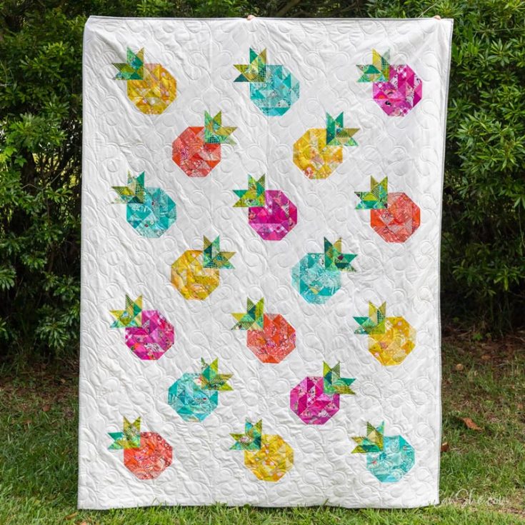 Have a look at this fruity Pineapple Quilt! This 64&rdquo; x 85&rdquo; twin quilt is an easy and fast-sew project for beginners to try, and it&rsquo;s also scrap-friendly. Not only that, this tutorial will teach you how to make a bunch of pineapple blocks with a standard size of 12&rdquo; each.
