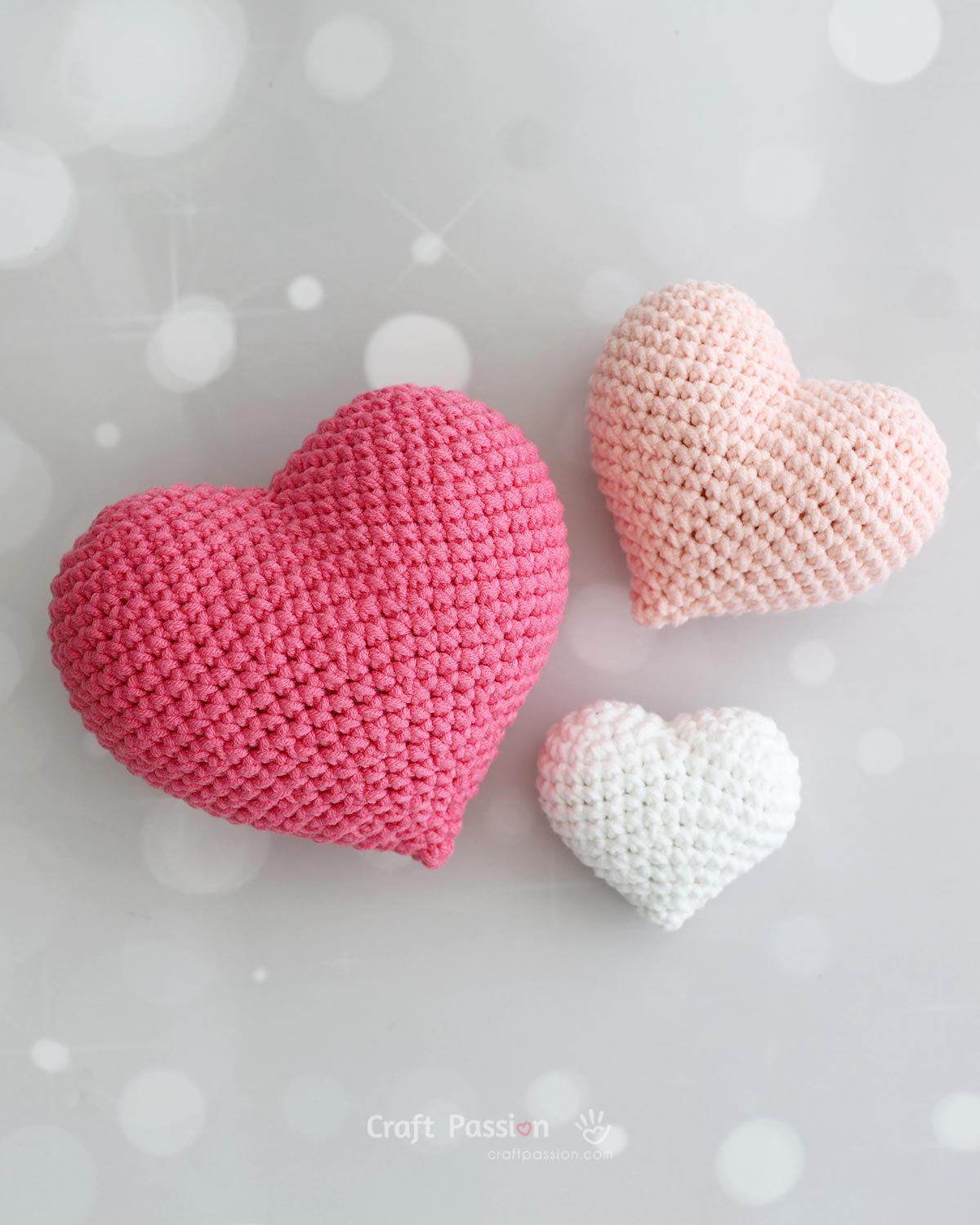 plump heart amigurumim patterns How to crochet a puffy heart amigurumi step by step