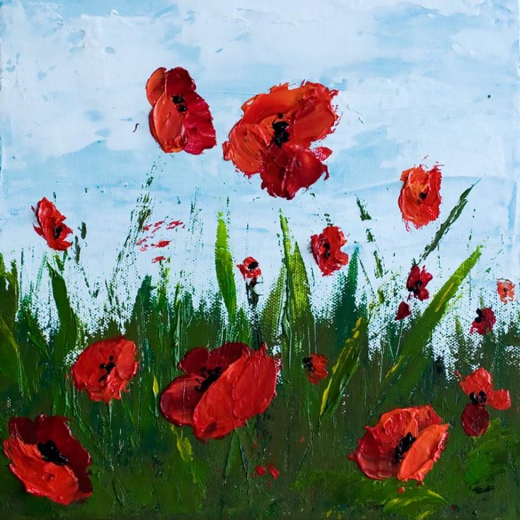 Use a brush and paint a garden of bursting cheerfulness with these lively Poppy Flower Paintings! They are in such a nice bright red and will attract onlookers. These flowers with vivid colors will fill your heart with happiness!