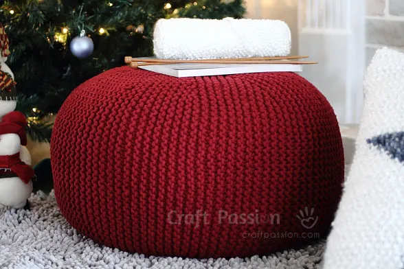 how to knit a pouf seat