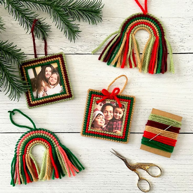 We love Christmas decorations that revolve around family in this is no exception! You can put a photo of loved ones or friends to remember them this Christmas season. It is the perfect dollar tree craft as it is so cheap!