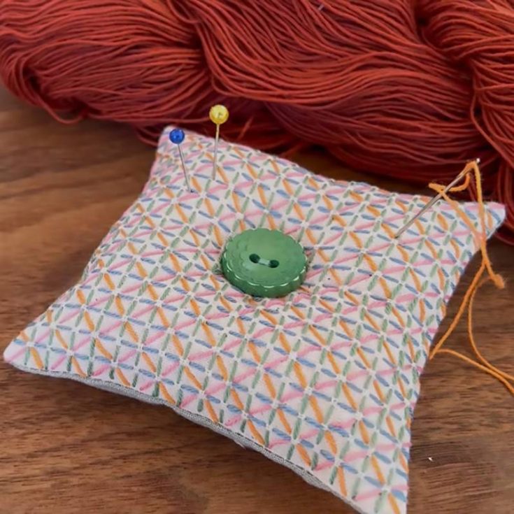 Begin elevating your sewing game with this Sashiko pincushion design. This adorable accessory adds a spark of joy to your stitching journey by making every stitch into a mini-masterpiece.&nbsp;
