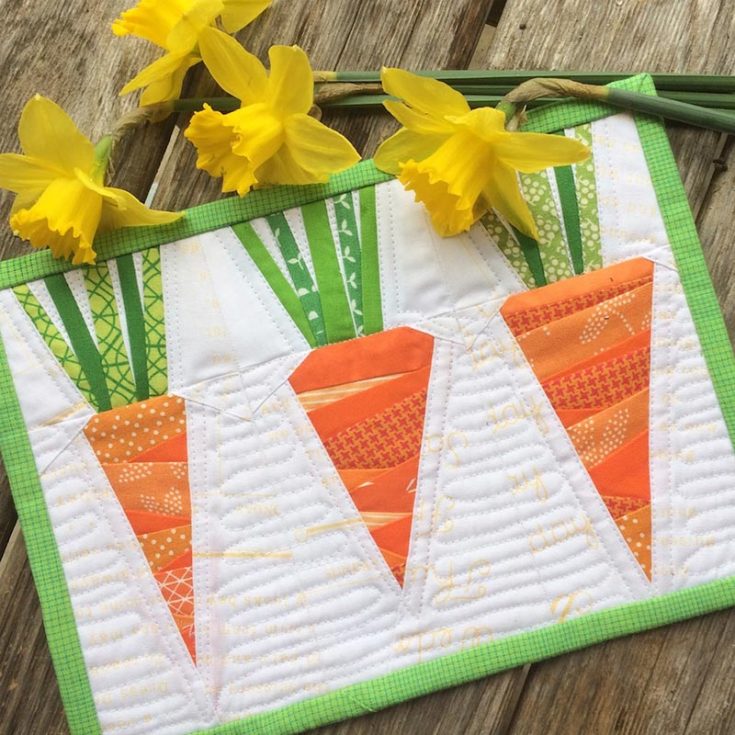 Scrappy Carrots are a simple, quick, and adorable FPP. These would be ideal for an Easter decoration, but they could also be used for a garden-themed craft in the summer or fall. Make three to make a mini quilt&nbsp;or more to use in a larger project,&nbsp;like a zippered runner, bag, or pouch. Your options are endless.
