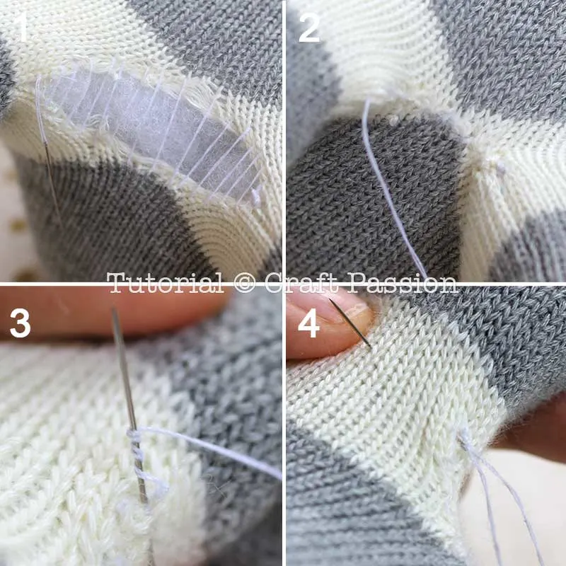 how to sew opening on sock