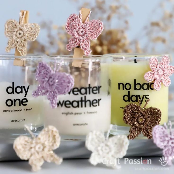 If you love to crochet, then you absolutely have to try making these adorable miniature butterflies! They're great to adorn your other crochet projects, and they're so irresistible.