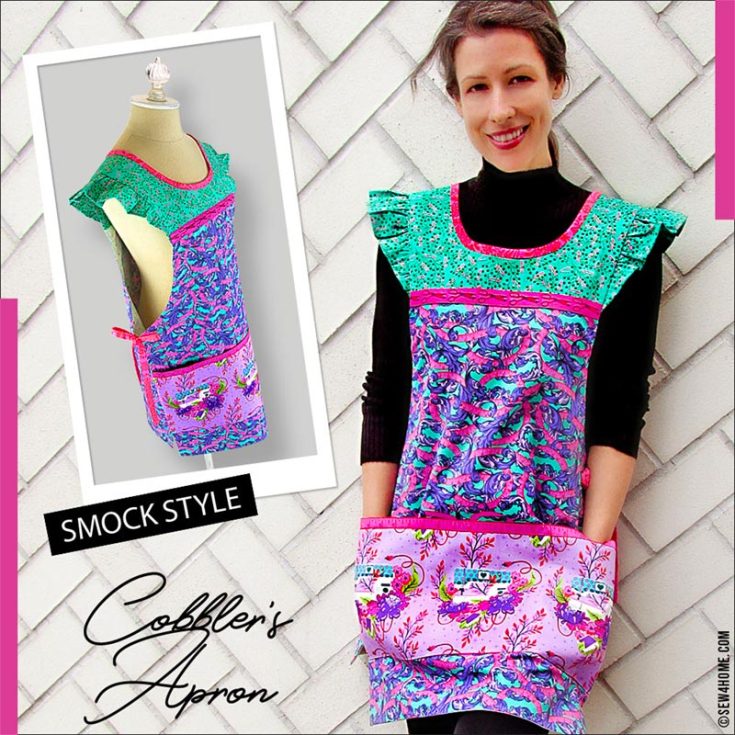 This smock apron pattern from sew4home provides a good coverage for your front and back as you do your daily chores and cook. This apron pattern is free-size and requires fusible interfacing.