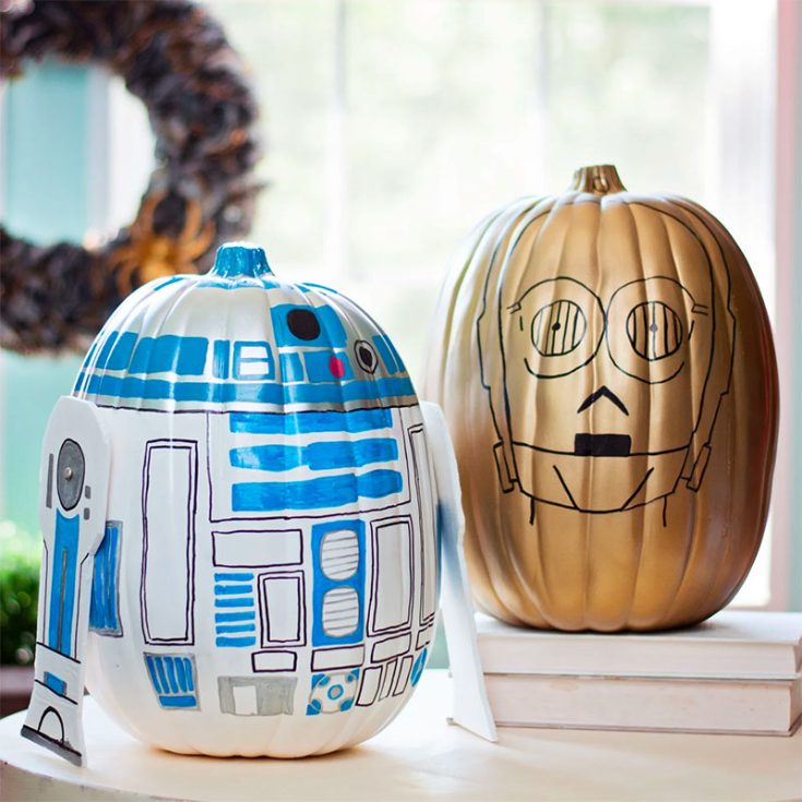 Star Wars is definitely an iconic Halloween costume. Why not bring some of the force into your home with one of these cool painting pumpkin ideas for Star Wars?